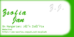 zsofia jan business card